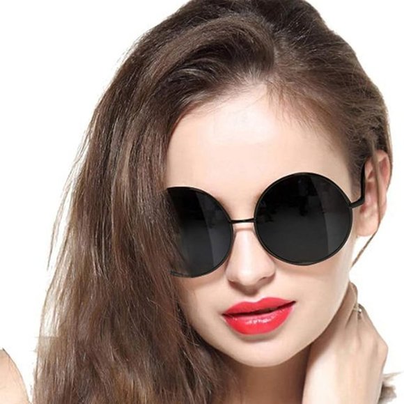 Oversized circle mirrored hippie sunglasses main image 5